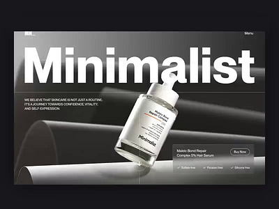 Minimalist Skincare website 3d animation branding graphic design logo motion graphics ui