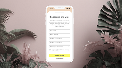 Clean, simple... honest? dailyui minimal mobile overlay newsletter subscription overlay pop up ui ux uxui