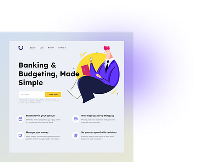 Banking Budgeting analytics banking graph landingpage uiux