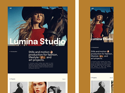 Lumina Studio branding concept design designinspiration figma minimaldesign ui ux