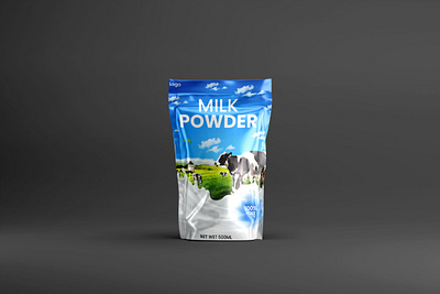 Milk Pouch Packaging Design advetisement design food design fresh food graphic design marketing milk milk poweder packaging packaging design product design pure