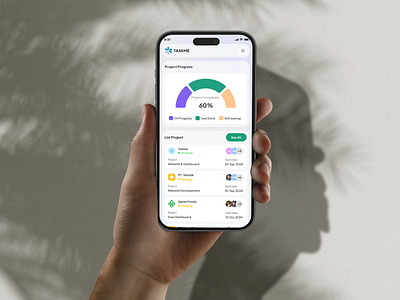 TASKME Dashboard Project 💻 chart dashboard mobile project saas timeline ui ux