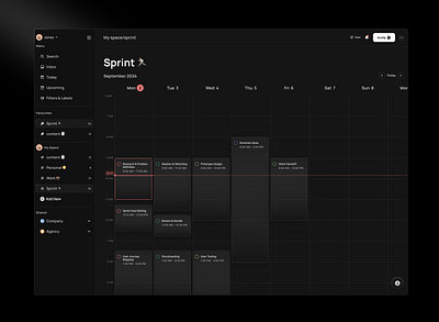 Calendar View- Darkmode calendar calender darkmode design designpartner figma freelancedesigner kanban management planning product design project sidepanel snapshot todo todoapp uiux view webapp