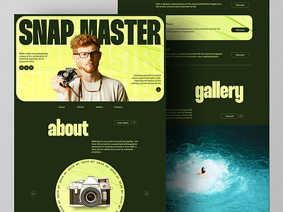 Snap Master - Personal Portfolio Landing Page Website 3d animation branding graphic design logo motion graphics ui