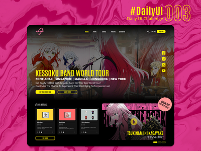 #DailyUI : 003 - Landing Page anime band bocchi the rock dailyui dailyuichallenge graphic design mobile ui ui ui designer uiux ux web design web designer web ui design