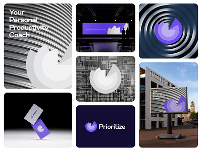 Prioritize Visual Identity: Productivity/Time Management App app brand design brand identity branding clock design logo management minimal modern logo productivity tech time