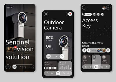 Home Security System App app design camera cctv home protection secure security camera security system ui ux web design