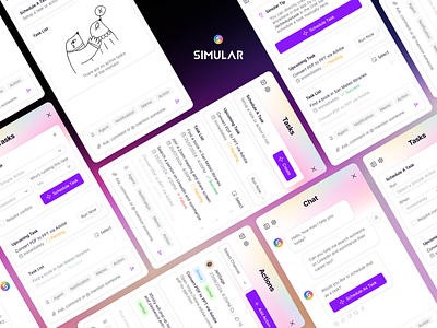 Simular - AI Task Bot ai ai app clean ui dark ui gradient gradient app ios app light ui macos management mobile app organize task app ui ui kit web app