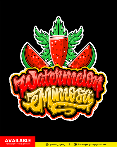 Watermelon Mimosa design design lettering logotype minosa typography