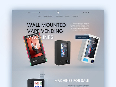 Website design for Vape Vending Machines app design branding design figma online store photoshop ui ui design ux ux design vape web app web design webdesign website