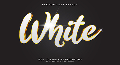 White 3d editable text style Template glossy