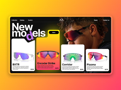 OAKLEY UI block design glasses hero oakley section ui ux web