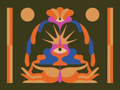 Bloom eye flower hand drawn hands illustration procreate sun symettry vase vintage