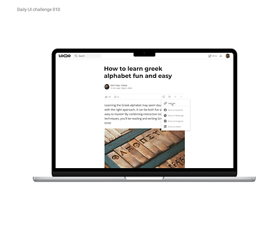 Daily UI challenge 010-Social share design layout typography ui challengde ui design ux design