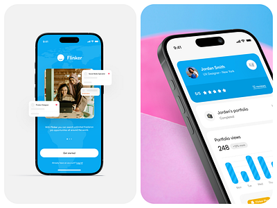 Flinker: job finder app concept analytics app freelance job mobile portfolio productdesign search ui ux work