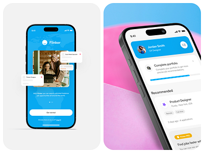 Flinker: job finder app concept analytics app freelance job mobile portfolio productdesign search ui ux work