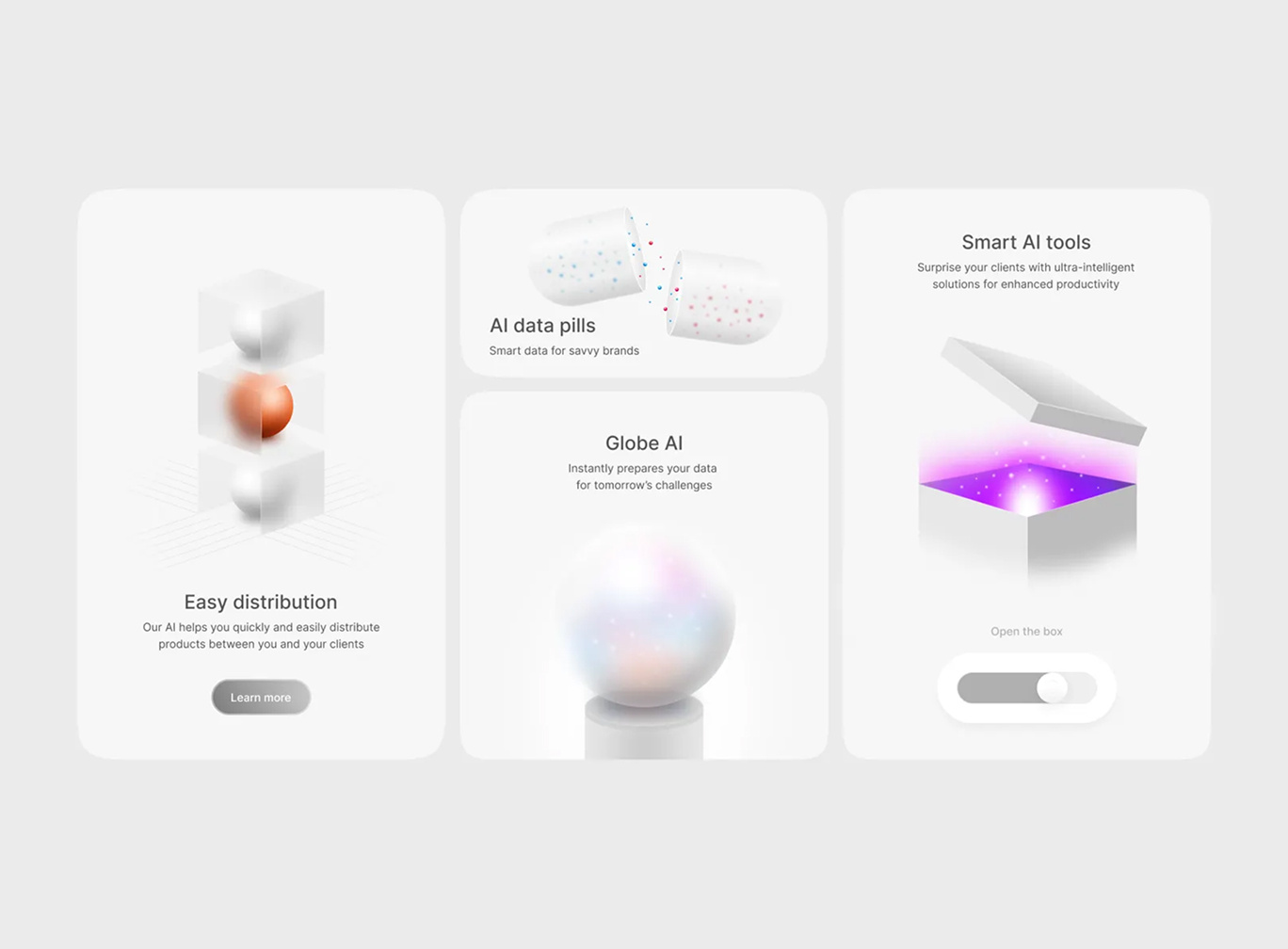 Ai Bento grid light mode ai ai ui ai web bentogrid graphic design startup web web web design website