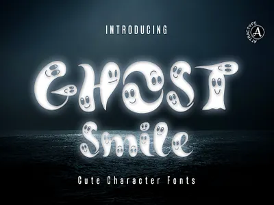 Ghost Smile - Cute Fonts cute cute font cute ghost ghost hallowen font horror smile spooky spooky font typeface