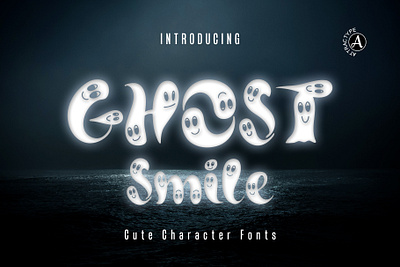 Ghost Smile - Cute Fonts cute cute font cute ghost ghost hallowen font horror smile spooky spooky font typeface