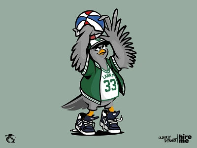 Larry! basketball character design design graphics illustration pigeon t shirt design tee design vector vector design