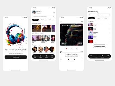 Music Player App musicapp minimalistdesign uiux