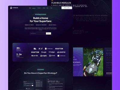 Harbor.gg - Landing revamp ai blue clean ui dark dark ui dark website esports gaming gradient landing purple ui ui kit website