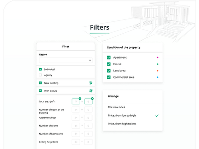 Filters advanced search filters customizable filters filter options filtered search property conditions property search property search ui property type filter real estate app real estate filters real estate listing filters real estate ux search by region search refinement user friendly filters