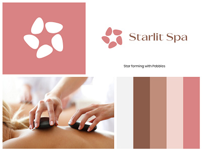 Starlit Spa Logo (Unused Concept For Sale) branding concept design flat hot stone therapy illustration logo logo design logo for sale massage minimal negative space relaxation soothing spa star startup stone symbol therapy