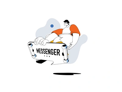 Chatting In Messenger 2D Animation 2d animation chat application chatting communication digital communication flat illustration man messaging app messenger messenger app mobile communication mobile messaging motion online chat skateboard skateboarding social media text messaging