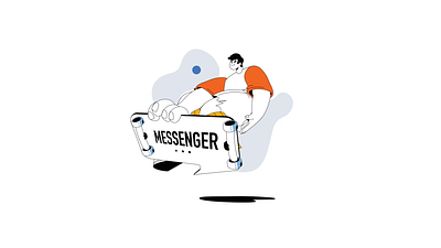 Chatting In Messenger 2D Animation 2d animation chat application chatting communication digital communication flat illustration man messaging app messenger messenger app mobile communication mobile messaging motion online chat skateboard skateboarding social media text messaging