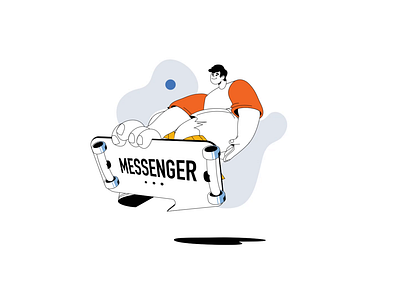 Chatting In Messenger 2D Animation 2d animation chat application chatting communication digital communication flat illustration man messaging app messenger messenger app mobile communication mobile messaging motion online chat skateboard skateboarding social media text messaging