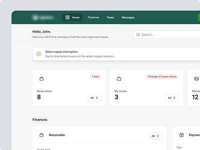 App for taxpayers - business and individual / Dashboard b2b b2c dashboard desktop history messages minimal notification payments payments history product design saas taxes taxpayer web app
