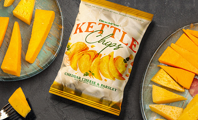 BlackPot: Kettle Chips | Chips bag packaging design branding chips design packaging packaging design potato chips snacks