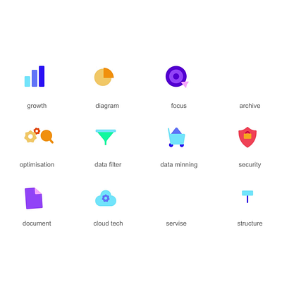 Data Analysis 2D Icons Animation 2d animated icons animation archive cloud tech data analysis data filter data mining diagram document flat focus growth icons illustration motion optimization security service structure