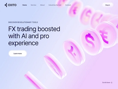 Exito website full scroll 3D animation 3d animation ai ai web ai website business crypto crypto wallet e commerce ecommerce finance fintech landing landing page trading ui web web design web site webdesign website