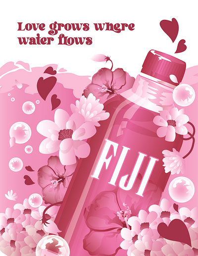 Water & Valentines Day graphic design illustration vector