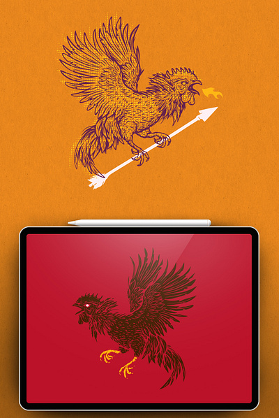 Rooster battle bird chicken illustration print rooster tattoo vector