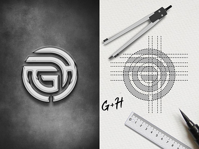 GH Circle Monogram Logo Design branding business logo company logo creative design design process gh gh logo graphic design hg initials logo letter logo logo logo art logo construction logo design logo for sale logo grid monogram logo visual identity