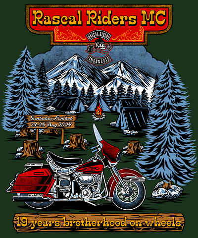 Rascal Riders MC Design for Harley Davidson Club logo