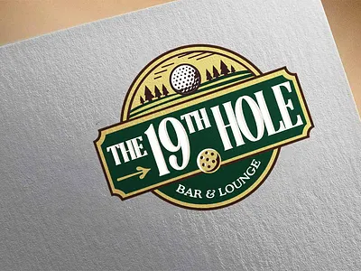 The 19th Hole Logo commercial logo hand drawn logo logo logo design logo illlustration logo mokeup