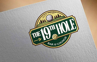 The 19th Hole Logo commercial logo hand drawn logo logo logo design logo illlustration logo mokeup