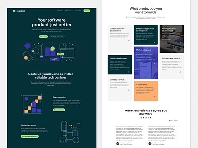 IT Company Website Design bold branding green illustrations it modern nearshore outsourcing productdesign software sustainable ui ux website