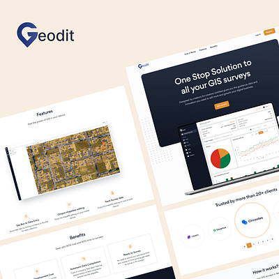 Geodit - Landing page branding design graphic design landing page landingpage logo minimal ui ux web design webdesign website