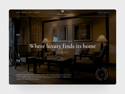 Hôtel Website Design Concept business home hotel hotel website landing page luxury luxury hotel minimalist ui uiux ux