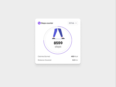 Steps counter interaction app clean design interaction minimal motion motion graphics product ui ux