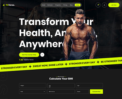 Gym/Fitness website UI fitness gym modern modern ui uiux web template wellness