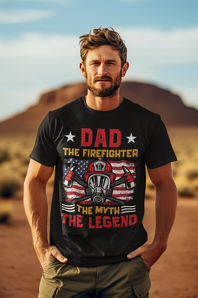 Firefighter T-shirt Design adobe illustrator adobe photoshop amazon shirt design firefighter firefighter shirt design gearbubble graphic design redbubble teepublic teespring tshirt design