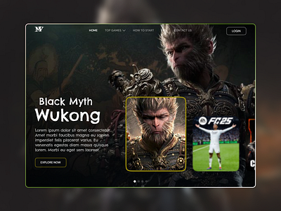 Dark Myth: Wukong Landing Page gaming ui