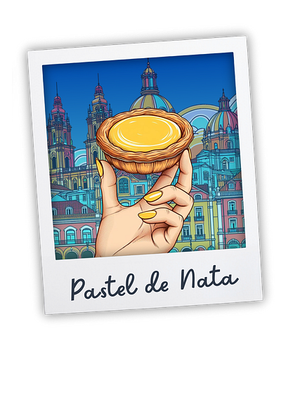 Pastel de Nata in Lisboa Photo Drawing pastel de nata portugal portugal art portugal travel portuguese food portuguese pastry