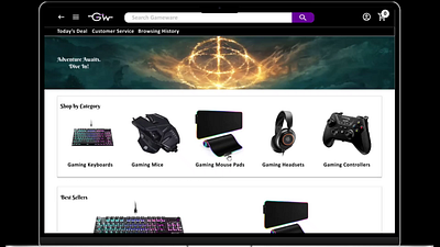 Gameware E-Commerce Website interaction design prototyping ui user research ux web design